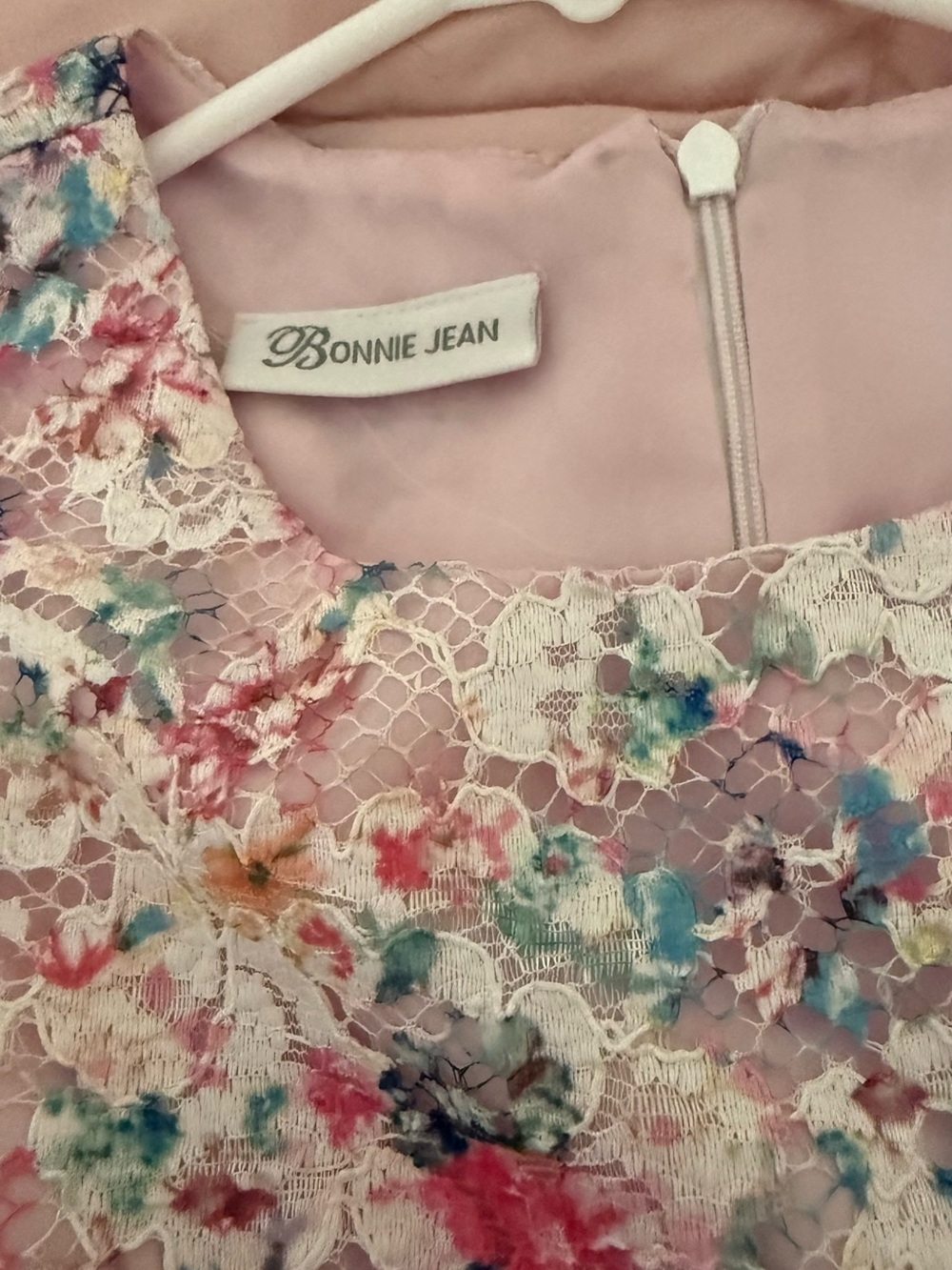 Bonnie Jean Pink Lace Floral Girls' Dress Top